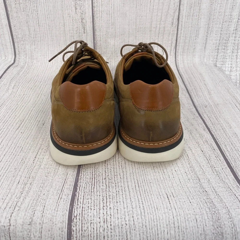 Johnston & Murphy Braydon Oxford Mens 13M Tan Nubuck Leather Dress Shoes Casual